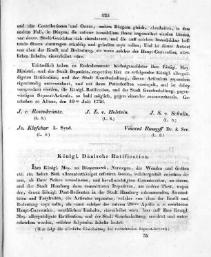 Königl. Dänische Ratification.