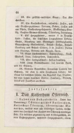 I. Das Kaiserthum Österreich