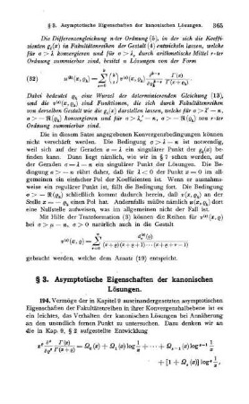 § 3. Asymptotische Eigenschaften der kanonischen Lösungen.