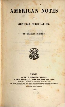American notes for general circulation