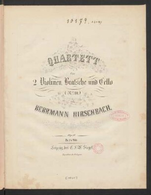 Quartett für 2 Violinen, Bratsche und Cello (No. 10) Op. 38