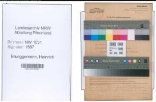 Entnazifizierung Heinrich Brueggemann , geb. 14.02.1897 (Justizinspektor)