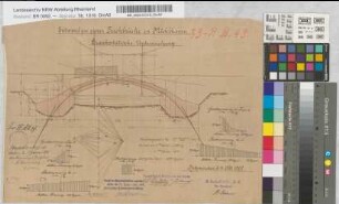 [Kleinbahn Birkesdorf-Hoven-Merken] Entwurf einer Teichbrücke in Mühlhoven. Graphostatische Untersuchung [zum Antrag Papierfabrik Mühlhoven]