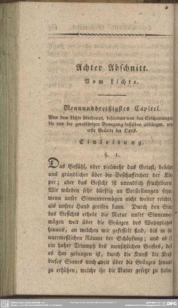 Achter Abschnitt. Vom Lichte