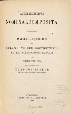Angelsächsische Nominalcomposita