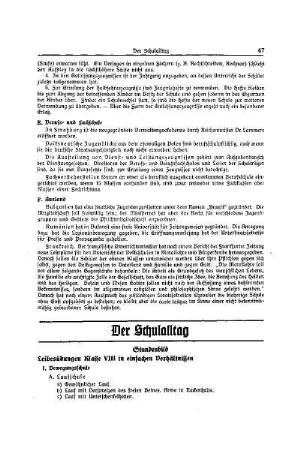 Der Schulalltag