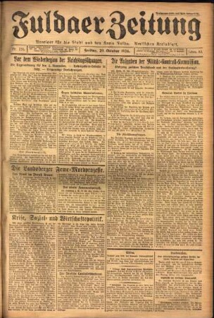 Ausgabe vom Freitag, den 29. Oktober 1926.