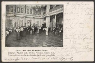 Ansichtskarte Tanzfläche "Oranien-Salon", Oranienstraße 170