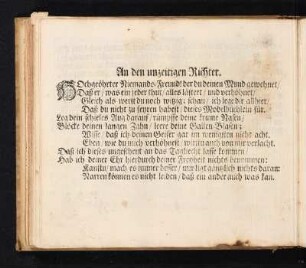 An den unzeitigen Richter.