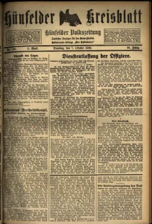 Erste Ausgabe vom Dienstag, den 07. Oktober 1930.