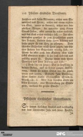 Pflichten christlicher Unterthanen.