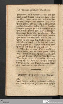 Pflichten christlicher Unterthanen.