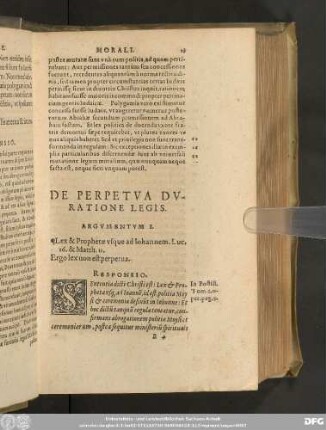 De Perpetua Duratione Legis.