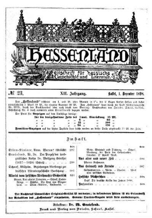 No. 23, 1. Dezember 1898