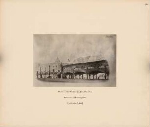 Elektrische Hochbahn, Berlin Bahnhof Bülowstraße: Perspektivische Ansicht, Trassenabschnitt mit Bahnhof (Bülowstraße)