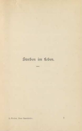 Sterben im Leben