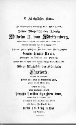 Königshaus Württemberg