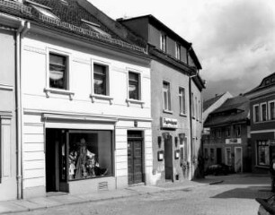 Kamenz, Bautzner Straße 21. Wohnhaus mit Laden (M. 19. Jh.). Straßenansicht