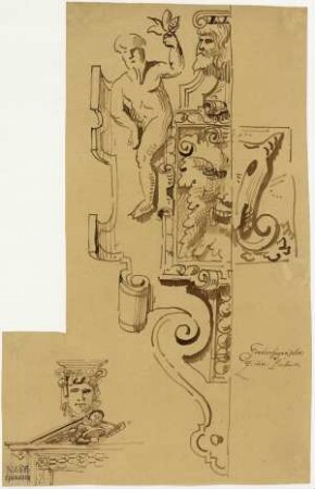 Fredenhagensches Zimmer in Lübeck, Rollwerk, Portalgiebel
