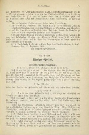 VI. Abschnitt. Straßen-Polizei