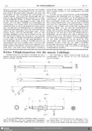 Kleine Fähigkeitsproben 1931 für unsere Lehrlinge