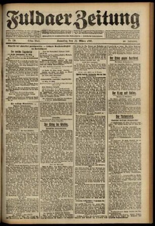 Erste Ausgabe vom Samstag, den 31. März 1917.