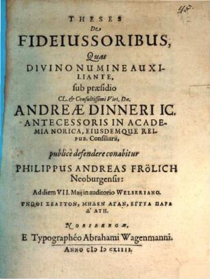 Theses de fideiussoribus