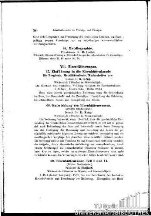 67. Einführung in die Eisenhüttenkunde
