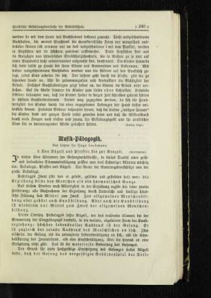 Musik-Pädagogik : 3. Von Nägeli und Pfeiffer bis zur Neuzeit ; (Fortsetzung)