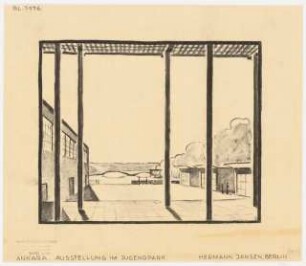 Gesamtbebauungsplan Ankara Teilbebauungsplan Jugendpark: Perspektivische Ansicht Ausstellungsgelände