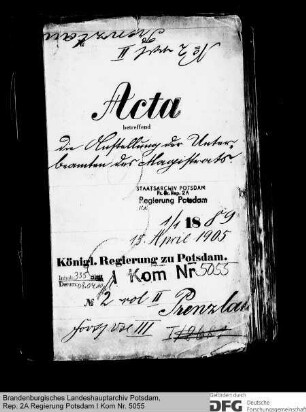 Anstellung der unteren Beamten des Magistrats in Prenzlau