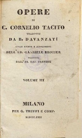 Opere Di C. Cornelio Tacito, 3