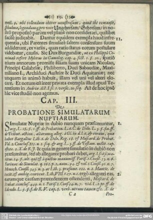Cap. III. De Probatione Simulatarum Nuptiarum