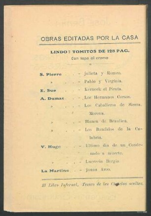 Obras publicadas por la casa