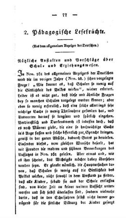 Pädagogische Lesefrüchte