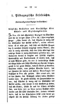 Pädagogische Lesefrüchte