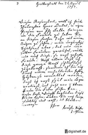 9: Brief von Maria Tugendreich geb. Fromme; Gleim, Johann Wilhelm Ludwig der Jüngere Gleim an Johann Wilhelm Ludwig Gleim
