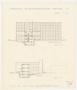 Nachrichtentechnische Institute der Technischen Universität Berlin Vorentwurf E: 2 Schnitte 1:200