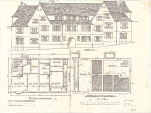 Fischer, Theodor; Nördlingen; Stadthalle - Grundriss EG, Grundriss Keller