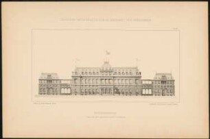 Botschaftshotel: Ansicht (aus: Baukunst der Renaissance, Entwürfe von Studirenden unter Leitung von J. C. Raschdorff, III. Jahrgang, Berlin 1882)