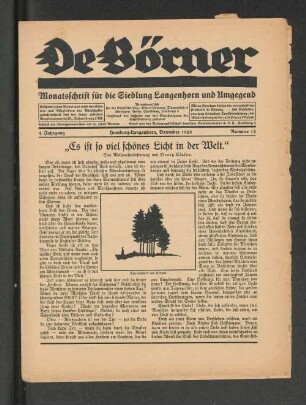 4. Jahrgang, Hamburg-Langenhorn, Dezember 1924, Nummer 12 : Monatsschrift für die Siedlung Langenhorn und Umgebung