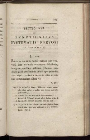 Sectio XVI. De Functionibus Systematis Nervosi in universum