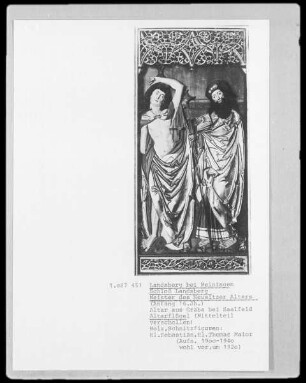 Altarflügel mit Schnitzfiguren des heiligen Sebastian und des heiligen Thomas
