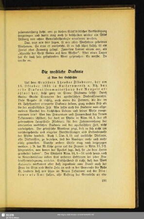 Die weibliche Diakonie