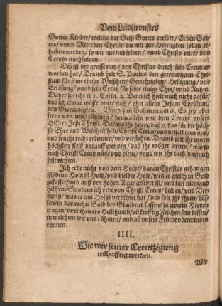 III. Wie wir seiner Creutzigung teilhafftig werden.