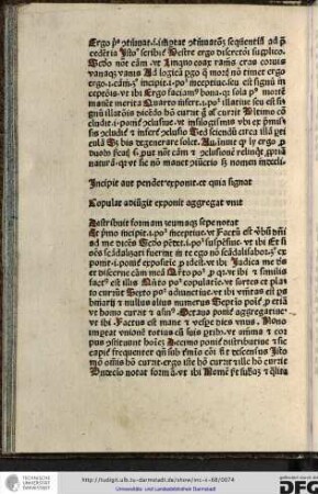 Incipit aut pendet exponit et quia signat...