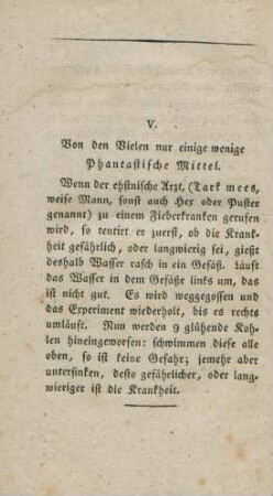 V. Von den Vielen nur einige wenige Phantastische Mittel