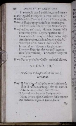 Scena III. Praefectus Urbis. Consiliarius Iord. Iordanus