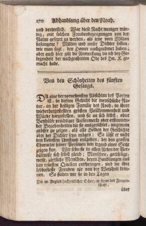Von den Schönheiten des fünften Gesangs