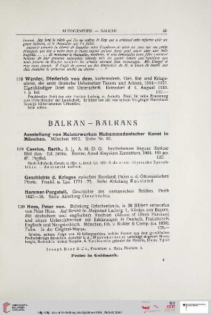 Balkan - Balkans (Nr. 119 - 125)